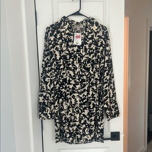 H&M Black and White Patterned Dress